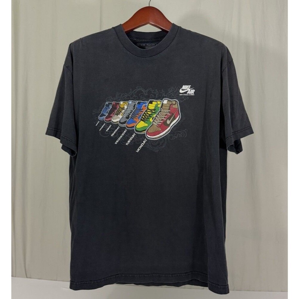 VTG Rare Nike Jam 7 Days a Week T-Shirt XL Black Retro Dunk High Streetwear